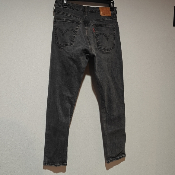 Levi's Premium 501 S Dark Wash Size 27 Skinny Jeans Fly Button Distressed - Picture 3 of 13